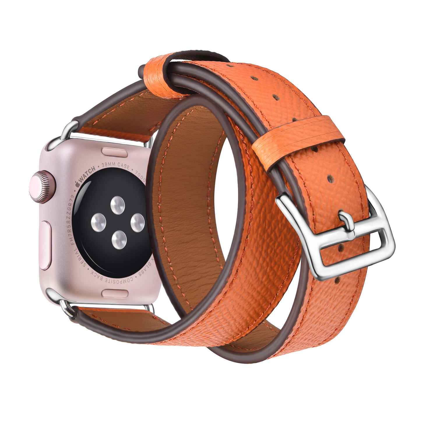 Compatible with Apple Watch Band, Genuine Leather Bands 38mm 40mm 41mm Strap Replacement Wristband with Metal Clasp Compatible with Apple iWatch SE Series 7 6 5 4 3 2 1 Sport Edition