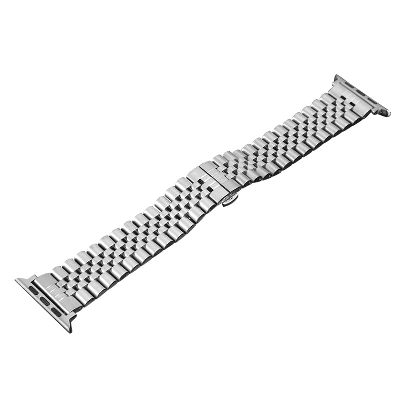 Compatible with Apple Watch Band, Solid Stainless Steel Metal Replacement Watchband Bracelet with Compatible with iWatch Series 1/2/3/4/5/6/7 (LS 38/40/41mm Silver/Gold)