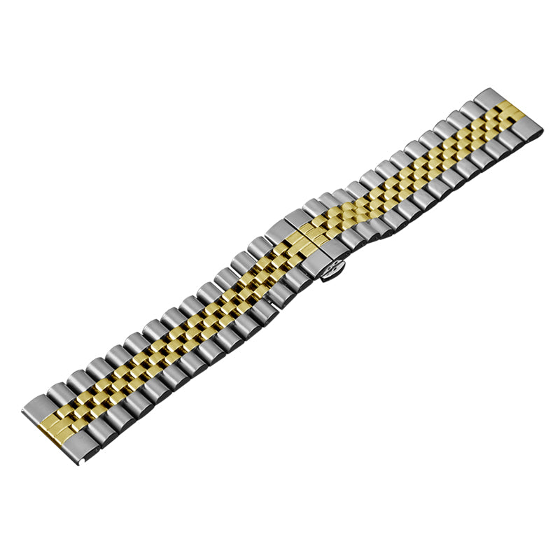 6 Colors for Flexible Watch Strap Polished 7 Rows 20mm 22mm Stainless Steel Watch Band Quick Release Metal Watch Bracelet Deployment Clasp
