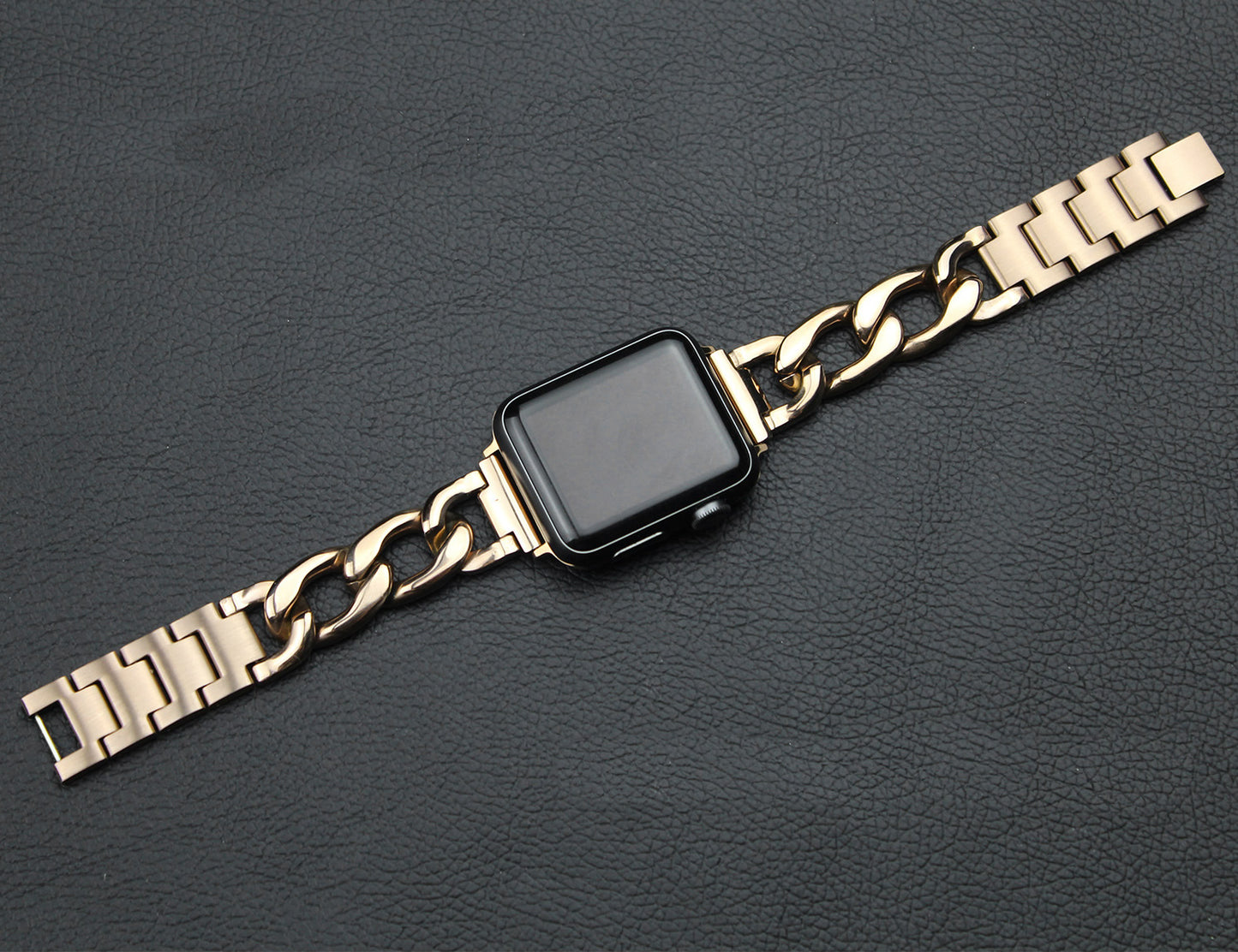 38/40/41mm Gold Women Stylish Cool Chain Durable Metal Watch Band Compatible for Apple Watch Series 7/6/SE/5/4/3 Girl's Adjustable Replacement Bracelet for Iwatch 7/6/5/4 Gifts for her