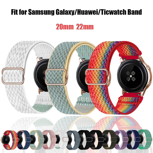 Stretchy Bands Compatible with Samsung Galaxy Watch 4 40mm 44mm/Watch 4 Classic 42mm 46mm, 20mm Nylon Strap for Galaxy Watch Active 2 40 44mm/Active 40mm/Galaxy Watch 3 41mm/Galaxy Watch 42mm